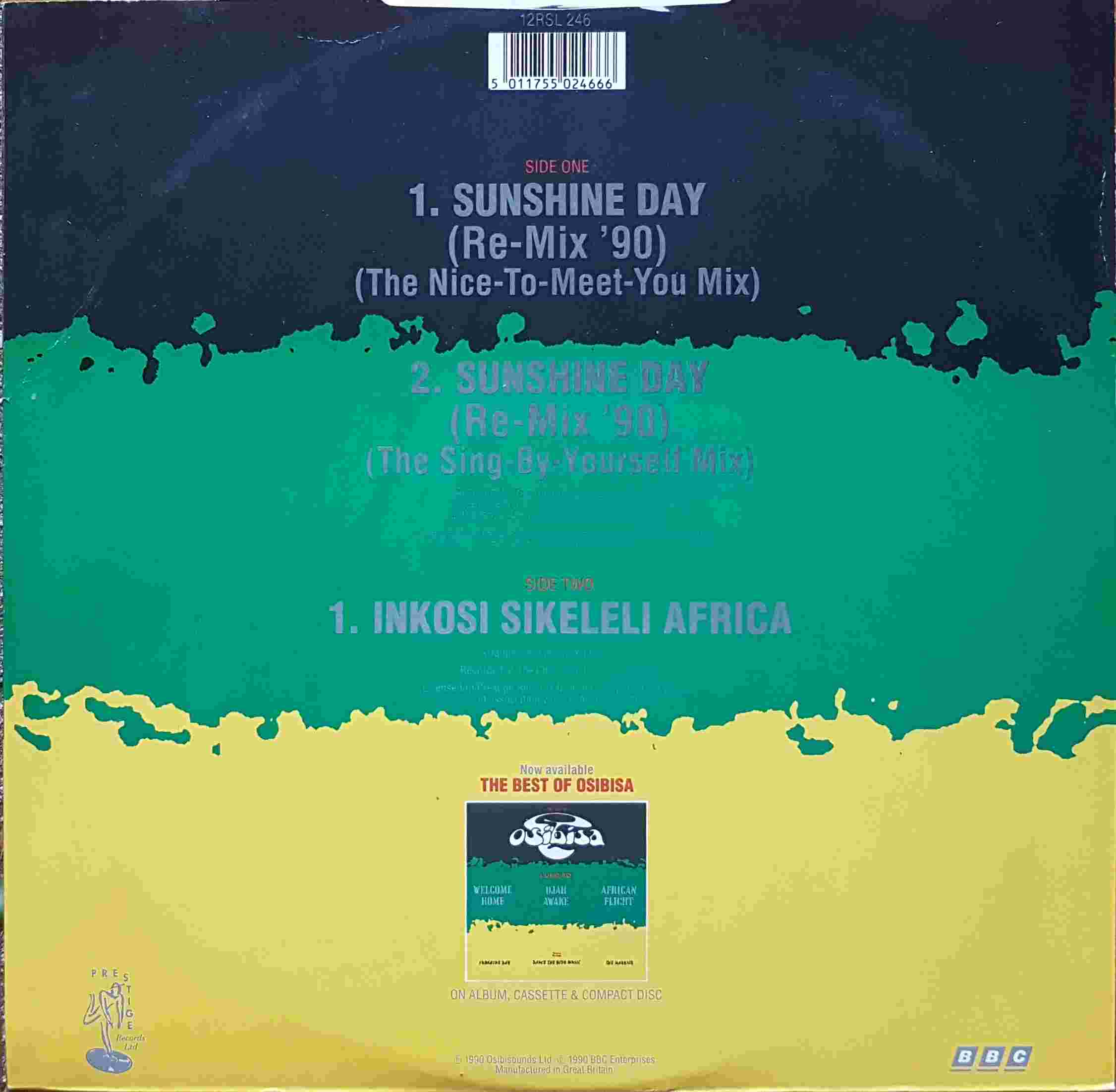 Picture of 12 RSL 246 Sunshine day (The nice-to-meet-you mix) by artist Osei / Tontoh / Amarifo from the BBC records and Tapes library
